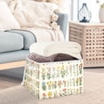 thumbnail image 3 of Yayeee Collapsible Cube Storage Bin with Lid Fabric Closet Decorative Basket with Handles, Beige Wildflowers, 3 of 7