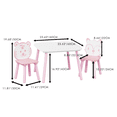 thumbnail image 4 of Coowa Wooden Kids Table and 2 Chairs Set, 3-Piece Toddler Desk with Cute Animal Backrest, Multi-Functional Play & Study Furniture for Bedroom, Preschool or Home Use, Pink & White, 4 of 8