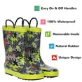 thumbnail image 2 of Landchief Toddler Rain Boots, Kids Rain Boots Waterproof Rubber Boots for Girls and Boys with Fun Patterns and Easy-On Handles, Size 10, Camo Block, 2 of 7