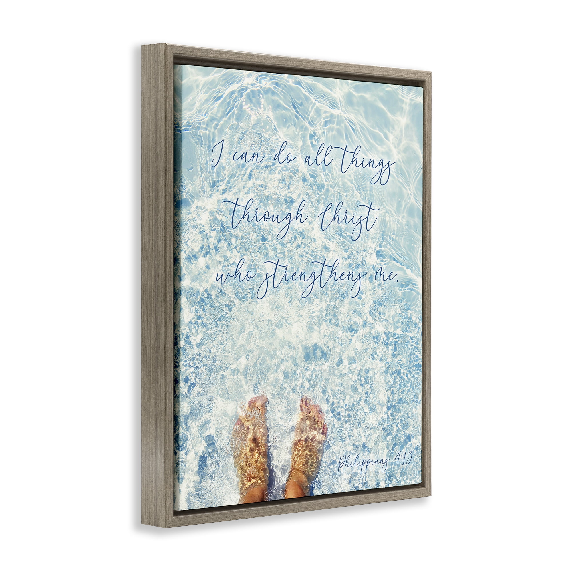 Stupell Industries I Can Do All Things Brown Framed Floater Canvas Wall Art, design by Sarah Jane