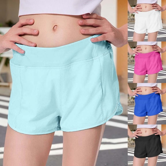 NordicNest Girls High Waisted Athletic Shorts with Liner – 2-in-1 Workout Running Shorts for Kids, Breathable Summer Gym Bottoms