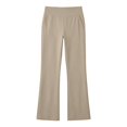 thumbnail image 5 of RUTAYY Women's Flare Pants High Waist Wide Waistband With Pockets Soft Stretch Casual Work Trousers, Khaki, 5 of 5
