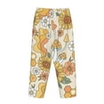 thumbnail image 5 of Sigee Groovy Hippie Flower Mushrooms Print Women's Soft Pajama Pants - Breathable and Comfortable Lounge Sleep Bottoms with Elastic Waistband and Pockets-Medium, 5 of 9