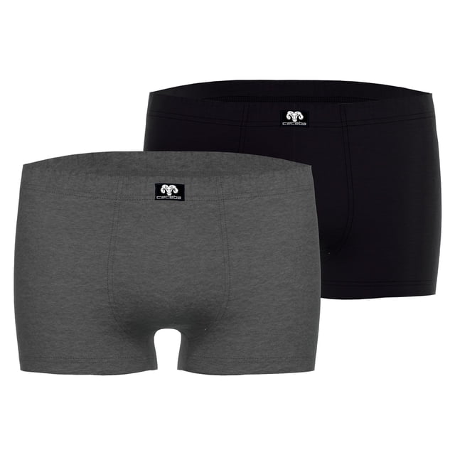 CECEBA Calzoncillos bóxer para hombre, pack de 2 - Convex, ropa interior, logotipo, unicolor Negro/Gris XXL (XX-Large)