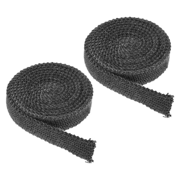 Wood Stove Gasket, 2Pcs 1" x 1/8" x 73" Flat Graphite Fiberglass High-Temperature Resistance Seal Rope for Stoves Fireplace Door, Black