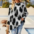 thumbnail image 4 of Snow Leopard Print T-Shirt Animal Kawaii Long Sleeve T Shirts Women Korean Fashion Tee Shirt Big Size Graphic Tops, 4 of 7