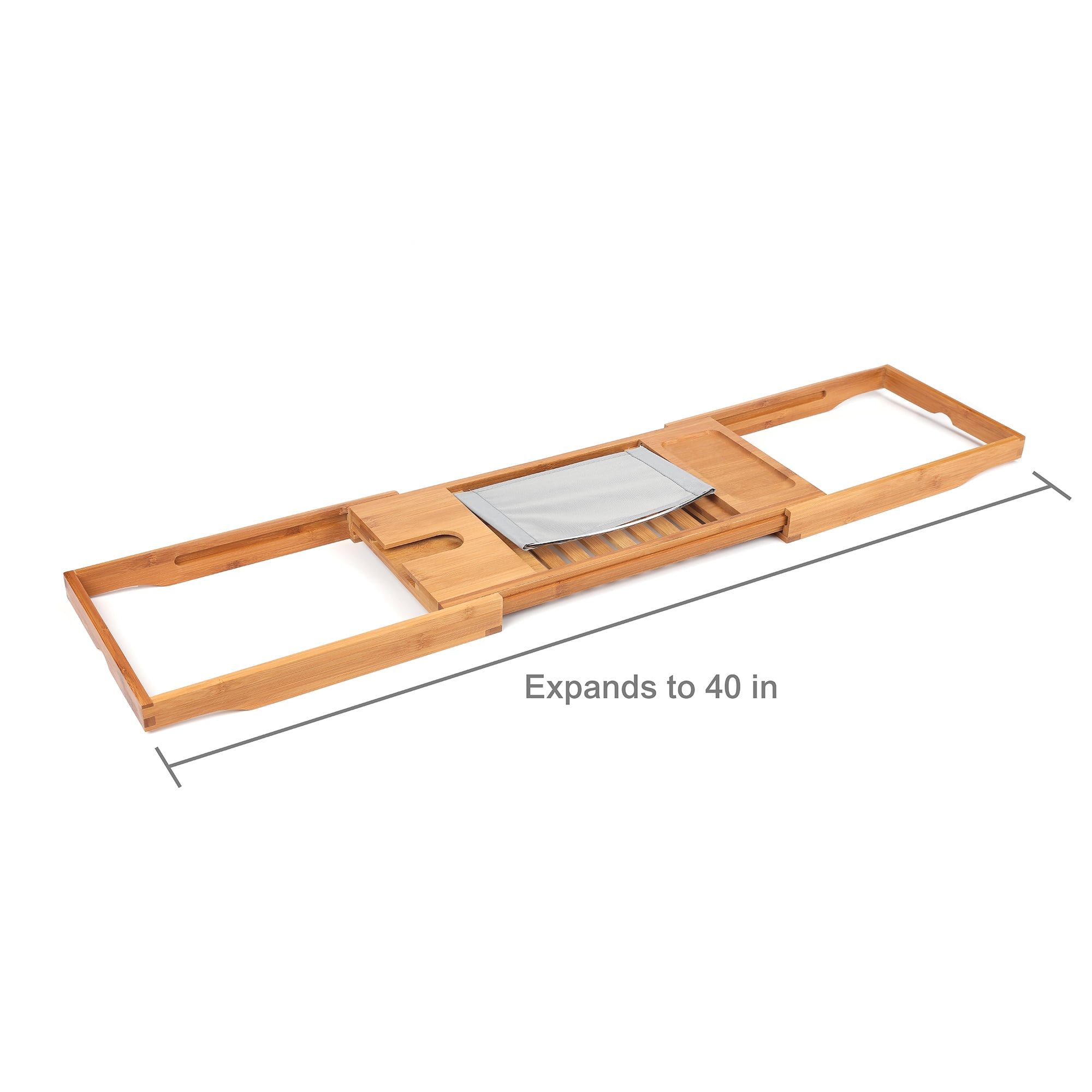Bambusi Bathtub Caddy Tray with Extending Sides, Reading Stand, Wine Holder  and Cellphone Tray - On Sale - Bed Bath & Beyond - 12729674