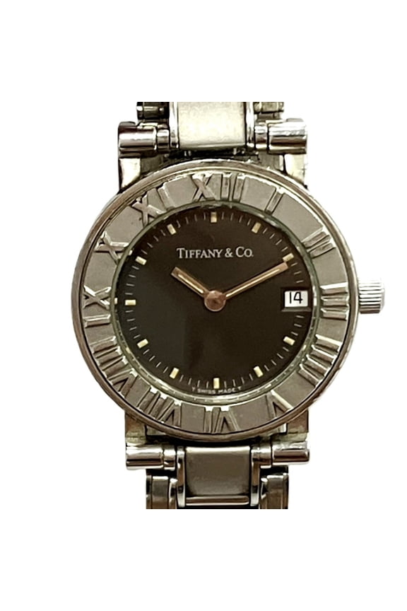 Pre-Owned Tiffany & Co. Atlas watch, total weight 51.2g, stainless steel, quartz movement,...
