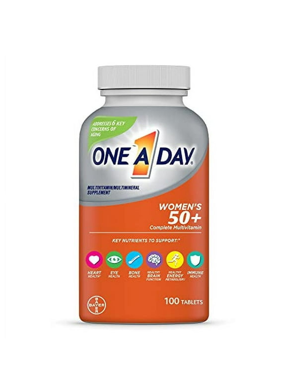 One A Day Womens 50+ Multivitamins, Multivitamin for Women with Vitamin A, C, D, E and Zinc for Immune Health Support*, Calcium & more, 100 count