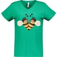 thumbnail image 3 of Inktastic Valentine's Day Bumble Bees Women's V-Neck T-Shirt, 3 of 5