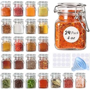 Spice Jars 24 Pack 4oz Small Glass Jars Spice Jars Herb Jars