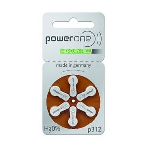 - Hearing Aid Battery Powerone size 312 made in Germany Genuine 60 Batteries