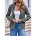thumbnail image 4 of Long Sleeve Women Vintage Cable Knit Cardigan Zip Up Collared Sweater Coat, 4 of 6