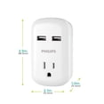 thumbnail image 3 of Extensor de enchufe Philips SPP1201WA/37 con 2 puertos USB de 2,1 A, color blanco, 3 of 6