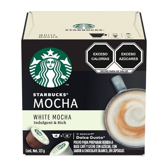 Cápsulas para preparar bebida Starbucks mocha sabor chocolate blanco 123 g