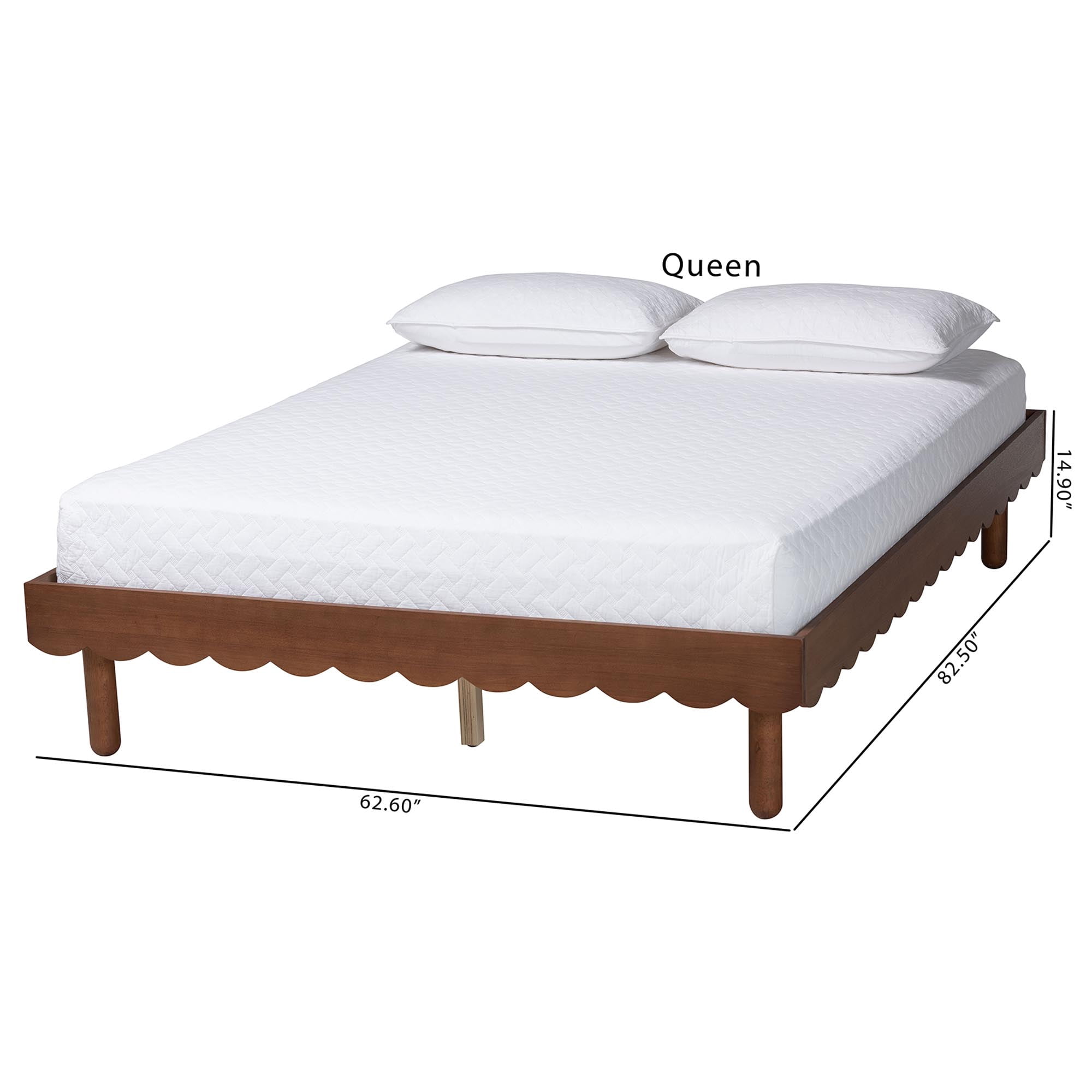 Baxton Studio Orianthe Modern Bed Frame, Queen, Walnut Brown