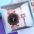 thumbnail image 2 of (Reloj + Pulsera) Reloj Mujer Cuero Pulsera Estrella (caja no incluida), 2 of 4