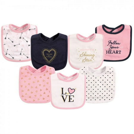 UPC: 0660168510331 | Hudson Baby Infant Girl Cotton Bibs 7pk  Love  One Size