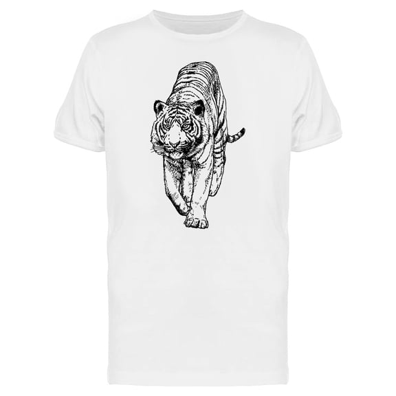 Sketch Of Menacing Tiger T-Shirt Men -Image by Shutterstock, Male Large