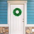 thumbnail image 3 of 16 St Patricks Day Wreath for Front Door Irish Lucky Green Tinsel Shamrock Wall Decoration Spring Artificial Wreath w Balls Bow, 3 of 5