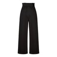 thumbnail image 1 of Pantalones de tela para mujer, pantalones palazzo de cintura alta, pantalones casuales anchos, pantalones de traje, pantalones elegantes tipo paperbag, 1 of 8