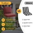 thumbnail image 6 of Supdurplus Outdoor Cushions for Patio Furniture Set of 2, 24"x24" Water Repellent Chair Cushions Removable Seat Bottom & Back Cushion Covers for Chair, Sofa, Couch, Tan Dotted Red Base, 6 of 6
