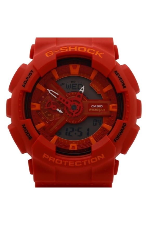 Pre-Owned CASIO G-SHOCK ANALOG-DIGITAL 110 SERIES GA-110AC-4AJF Red Resin Men's Watch