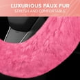 thumbnail image 6 of BDK Faux Fur Steering Wheel Cover for Women Wool Sheepskin Fluffy Fleece Warm and Cozy Comfort for Hands in Winter, Universal Fit for Steering Wheel Sizes 14.5 15 15.5 (Faux Fur - Pink), 6 of 7