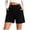 Black, variant on vigerkar High Waisted Shorts Women Cotton Button Detail Casual Shorts Vacation Short Pants with Pockets, Lightweight Classic Fit Summer Beach Travel (Coffee, S)