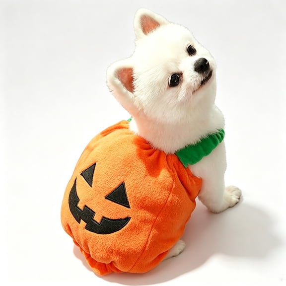 Cute Pumpkin Dog Halloween Costume, Funny Cosplay Dress‑Up Outfit, Fall Holiday Party Apparel for Small Dogs & Cats, Puppy Pet Photoshoot Clothes