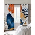 thumbnail image 4 of Orange Blue Boho Blackout Curtains for Bedroom Living Room Darkening Curtains 63 Inches Long Ethnic Abstract Geometric Striped Window Curtain 2 Panels Set Window Treatment Grommet Drapes 42"x63", 4 of 9