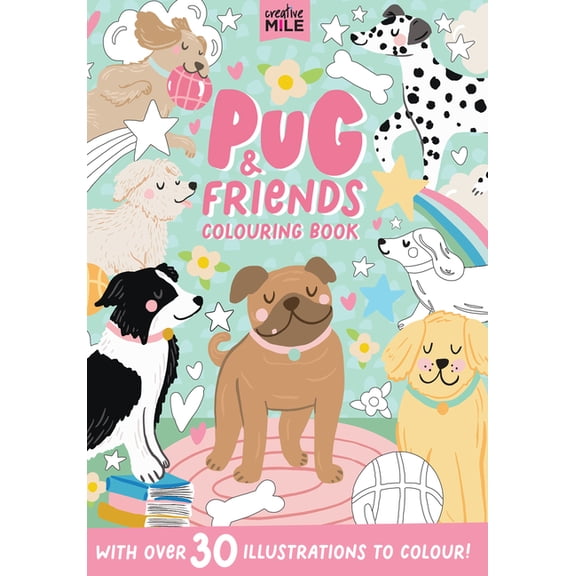 Pug & Friends Colouring Book, (Paperback)