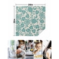 thumbnail image 4 of Teal Flowers Cloth Napkins Set of 6 Reusable Dinner Napkins, Vintage Ethnic Tribe Country Farmhouse Cocktail Napkin Washable Table Napkins for Wedding/Holiday Party/Baby Shower 20"x20", 4 of 7