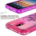 thumbnail image 5 of Cricket Debut/Vision 3/AT&T Calypso 1 & 2 (U318AA/U319AA) Phone Case Liquid Quicksand Glitter Phone Case Cover Full Body Coverage Protection for Girls Women - Hot Pink/Purple, 5 of 5