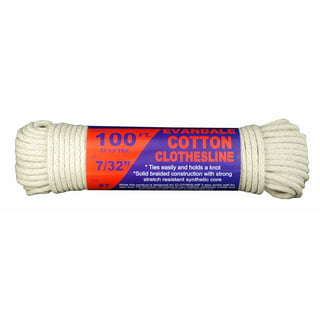 100 Ft Heavy Duty Braided Cotton Rope Clothesline #6 - 1/4 6 mm Multi  Purpose Home Boat Camping Crafts