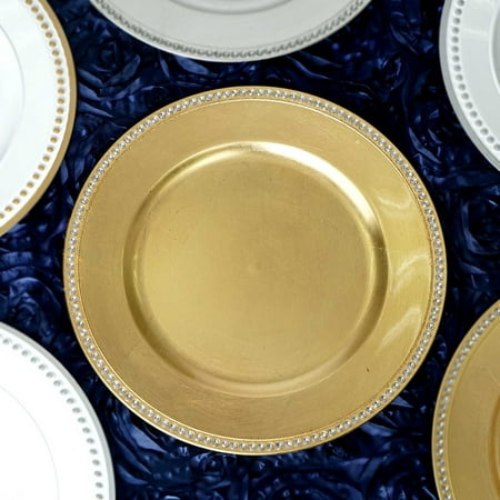 Crystal Plate Chargers BalsaCircle 6 pcs 13-Inch Crystal Beaded Round Charger Plates - Dinner Party Wedding Supplies for all Holidays ()