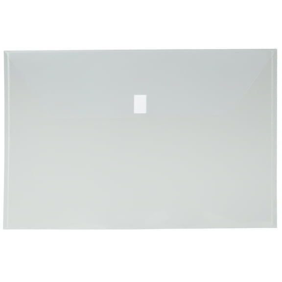 JAM Paper Plastic Envelopes with Hook & Loop Closure, Jumbo Booklet, 3 x 18, Clear, 3/Pack
