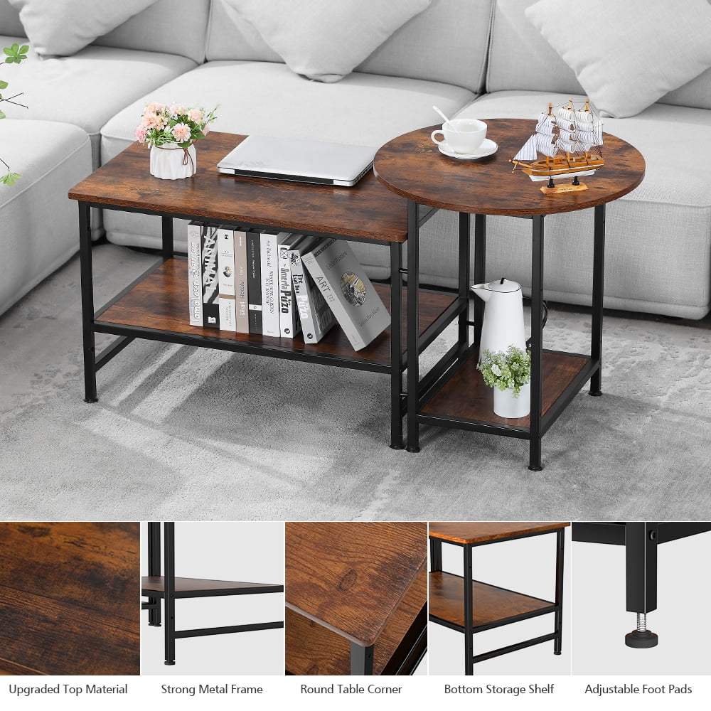 Wood Side Table Wood End Table Industrial End Table Nesting Tables End Table Living Room Modern End Table