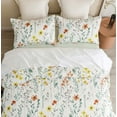 thumbnail image 3 of Johnpey 3-Piece White Flower Leaves Quilt Bedding Sets, King, 3 of 6