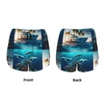 thumbnail image 5 of Lsque Hawaiian Ship Dolphin Printed Women's Running Shorts with Liner Pockets,Elastic Quick Dry Workout Athletic Gym Yoga Shorts,Womens High Waist Shorts-X-Large, 5 of 9