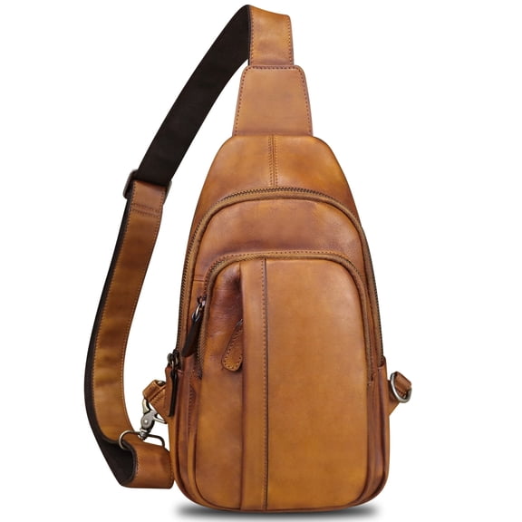 Genuine Leather Sling Bag for Women Men Sling Backpack Purses Crossbody Bag