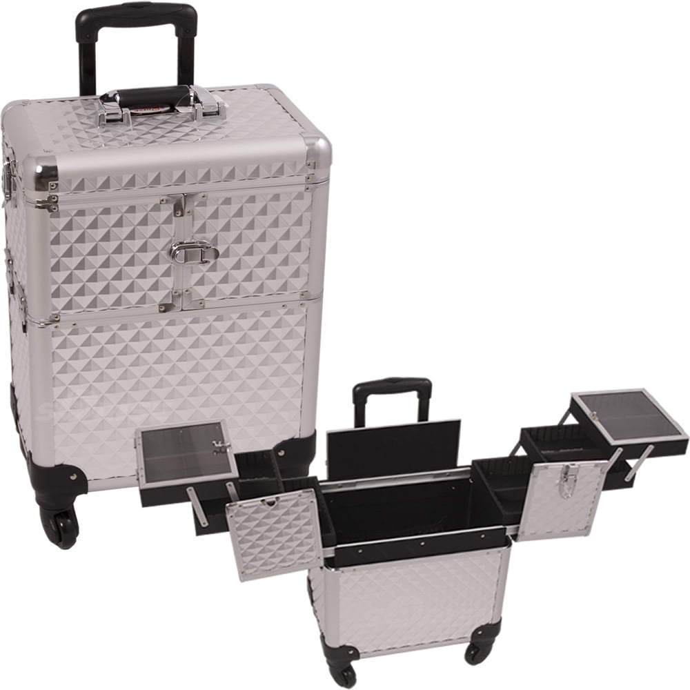 Sunrise Silver Interchangeable 3Tiers Accordion Trays Diamond Pattern