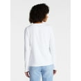 thumbnail image 4 of Time and Tru Women's Slub V-Neck Tee with Long Sleeves, Sizes XS-XXXL, 4 of 6