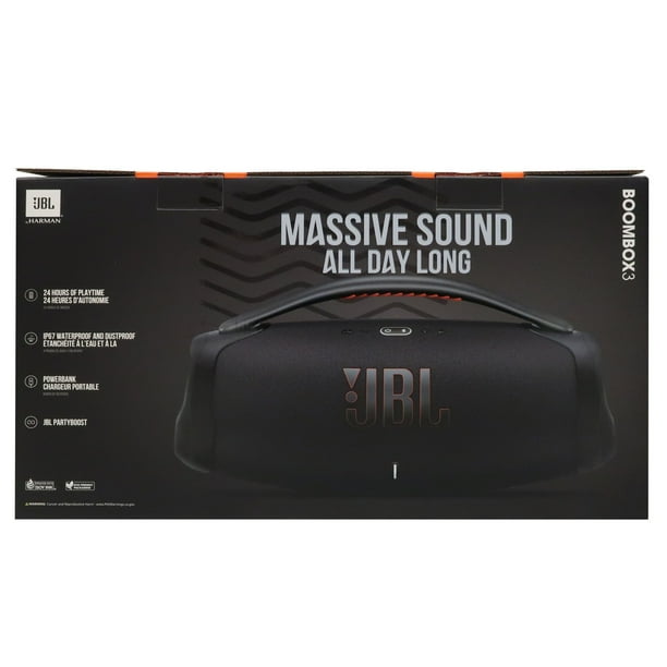 JBL Boombox 3 Portable Bluetooth Speaker, Black, 136W Sound