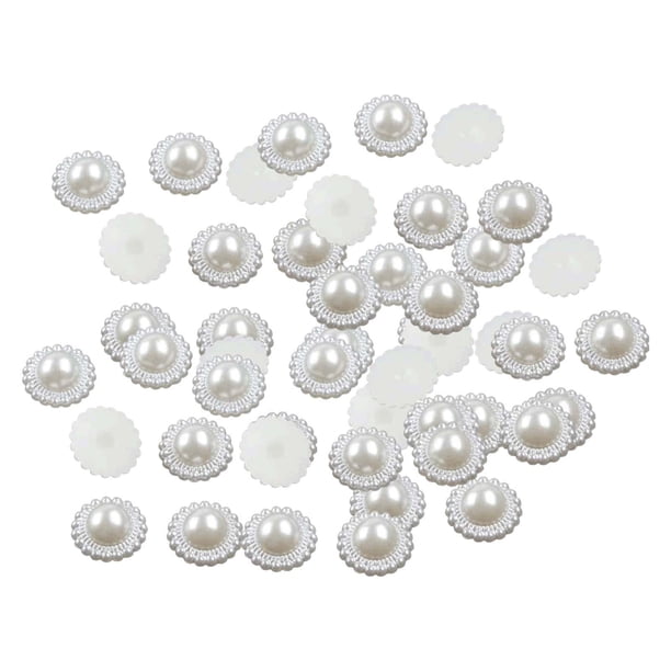 Botones de perlas, cuentas planas de diamantes de imitación, adornos hechos a mano, manualidades de bricolaje para 16 mm