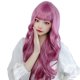 thumbnail image 2 of Peluca de pelo sintético de onda larga para cosplay con flequillo transparente para mujeres que buscan citas para uso diario en color lavanda lechoso, 2 of 12