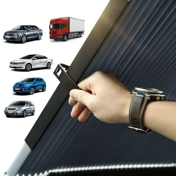 Cortina Solar Retráctil Para Auto - Protector UV Ajustable 46-70cm, Para Parabrisas Y Luneta Trasera, Material Reflectante, Fácil Instalación