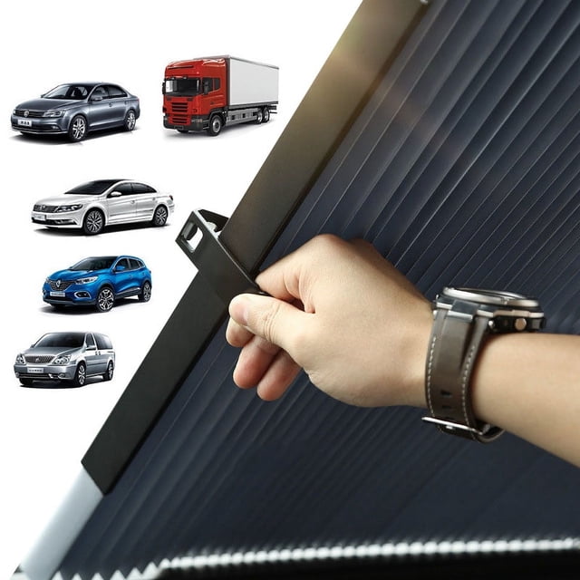 Cortina Solar Retráctil Para Auto - Protector UV Ajustable 46-70cm, Para Parabrisas Y Luneta Trasera, Material Reflectante, Fácil Instalación