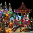 thumbnail image 4 of Alpine Corporation Animated Musical Christmas Theme Park Decor with 37 Multicolor LED Lights, 8 Holiday Songs, Moving Rides, and 5.9' Cord, 19" L x 12" W x 12" H, 4 of 12