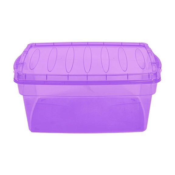 Caja Organizadora Polycar Multiusos Translucida con Tapa 38 Litros  Morado